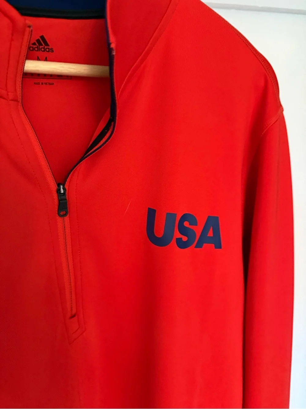 Red USA Quarter-Zip Men's Sweater adidas official from Olympics